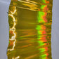 Yellow Iridescent Cow Patent Leather: Holographic Rainbow Glossy Metallic (1.2mm 3 oz)