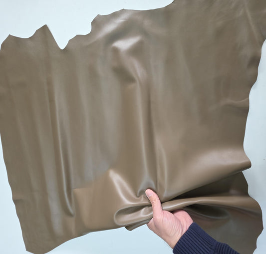 Color Taupe sheepskin hide: Soft Genuine Leather for Crafts