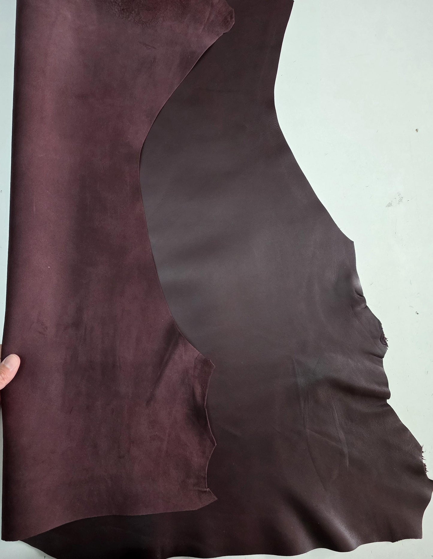 Burgundy Sheep Leather for crafts: Soft nappa sheepskin hide