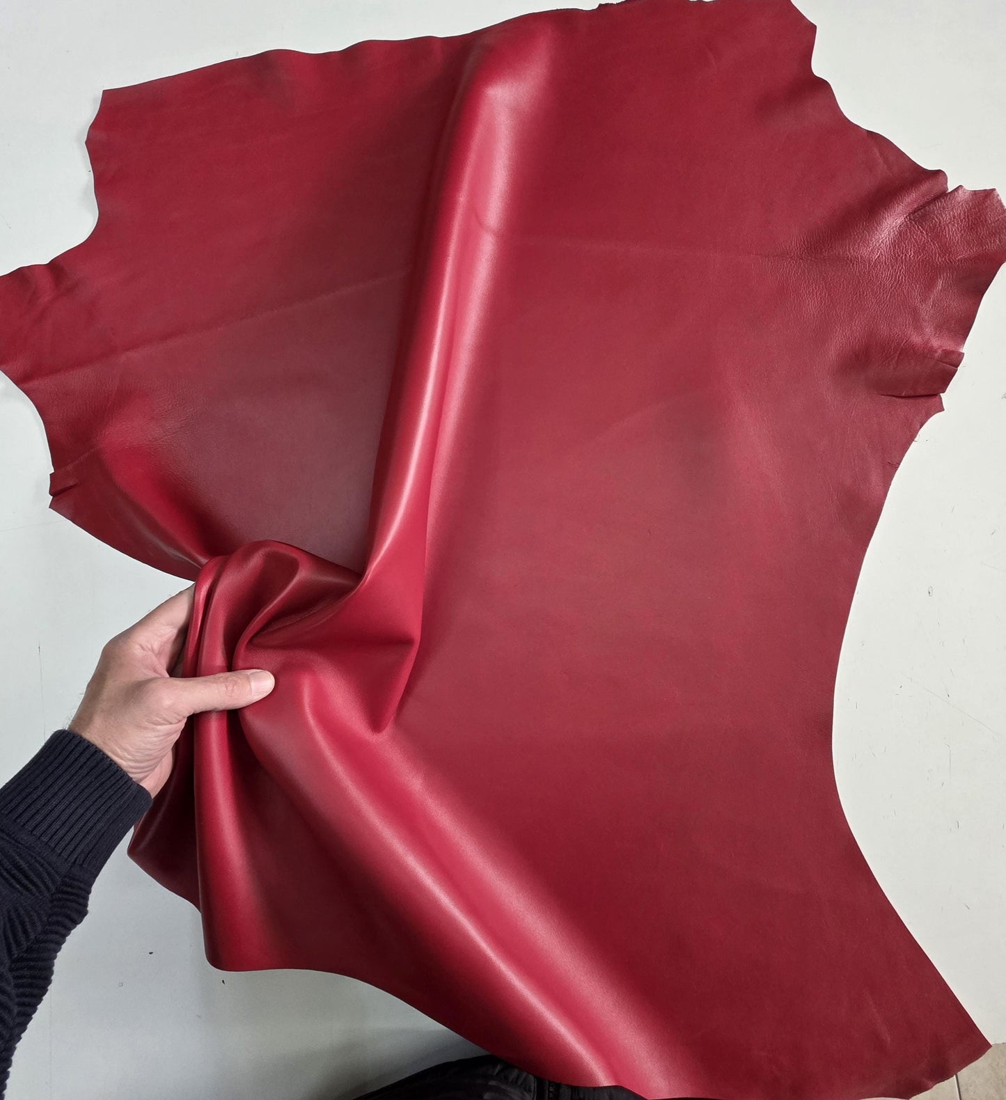 Ferrari Red Sheep Leather for crafts: Soft and Thick sheepskin hide