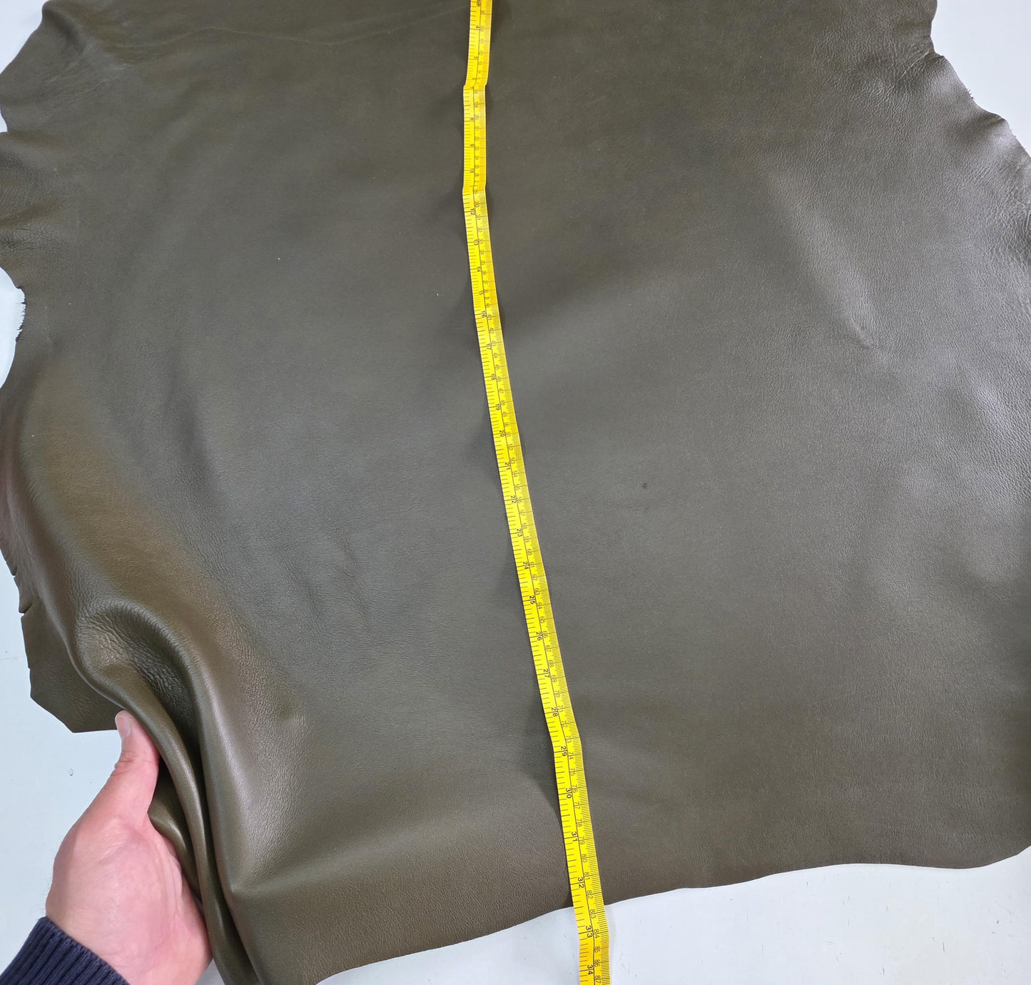 Army Green Sheep Leather for crafts: Soft, Thick, and Large Sheepskin Hide