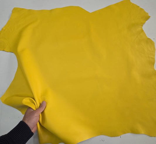 Color Yellow Sheep Leather for crafts: Soft, thick, and Large sheepskin hide