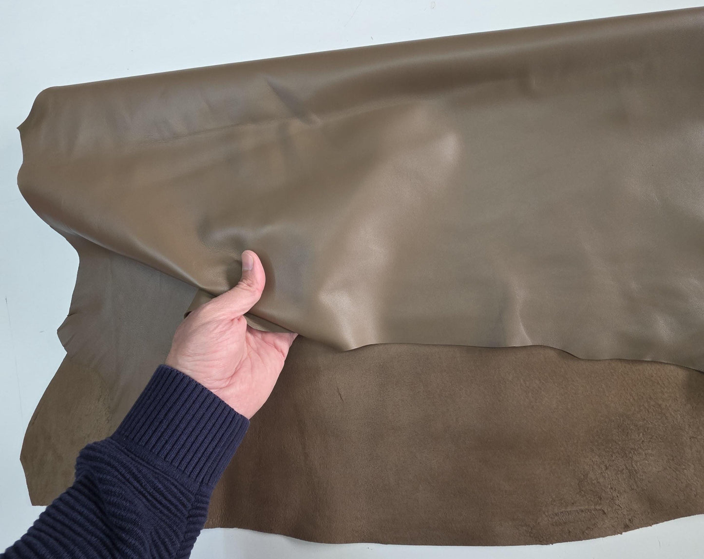 Color Taupe sheepskin hide: Soft Genuine Leather for Crafts