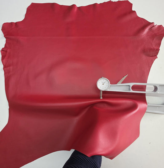 Ferrari Red Sheep Leather for crafts: Soft and Thick sheepskin hide