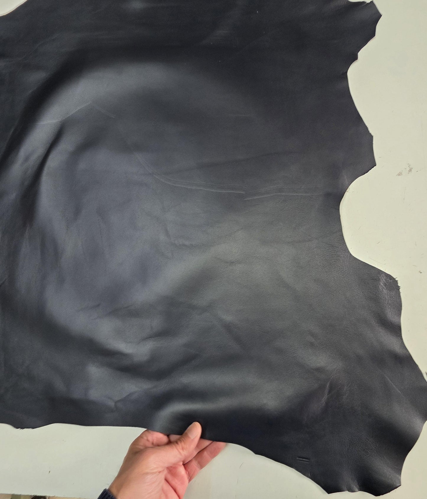 Ink Blue Sheep Leather sheets: Soft sheepskin leather for crafts