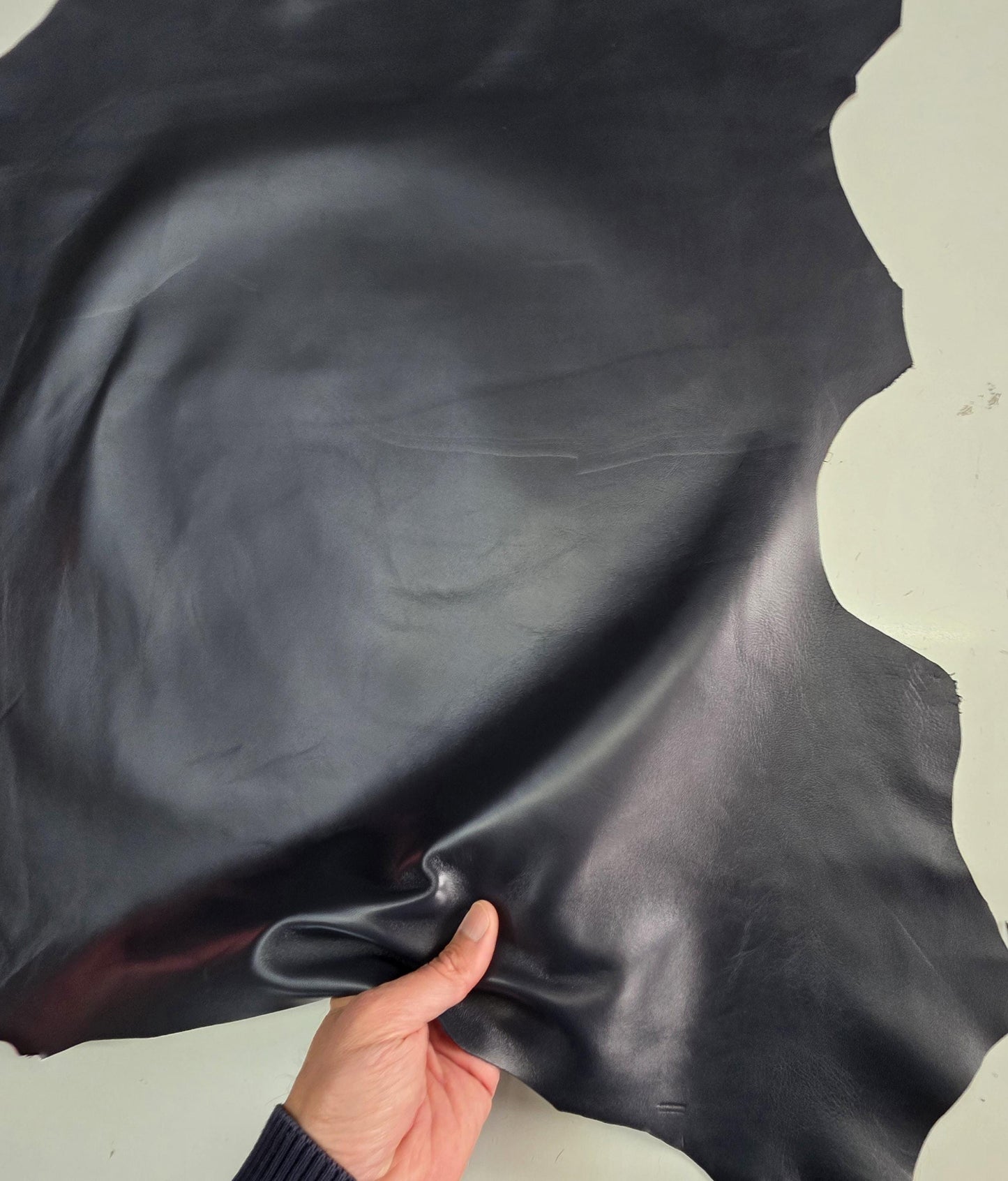 Ink Blue Sheep Leather sheets: Soft sheepskin leather for crafts