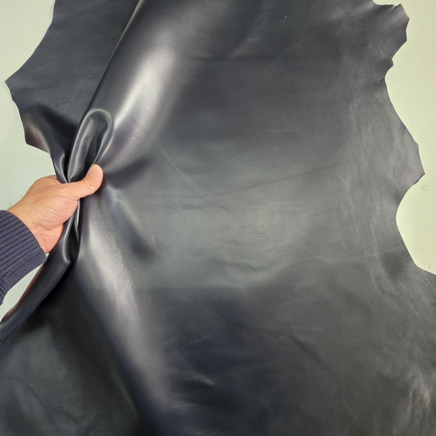 Ink Blue Sheep Leather sheets: Soft sheepskin leather for crafts