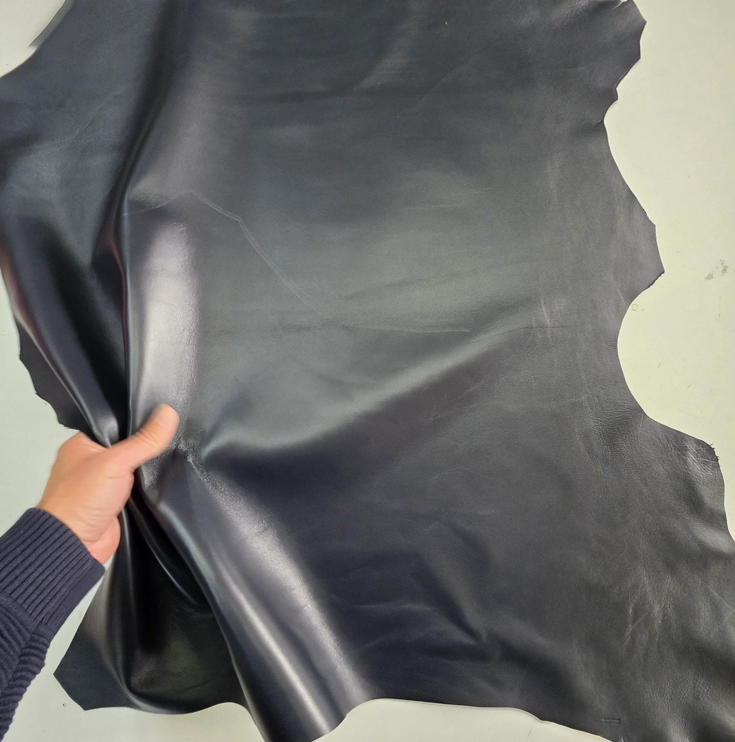 Ink Blue Sheep Leather sheets: Soft sheepskin leather for crafts