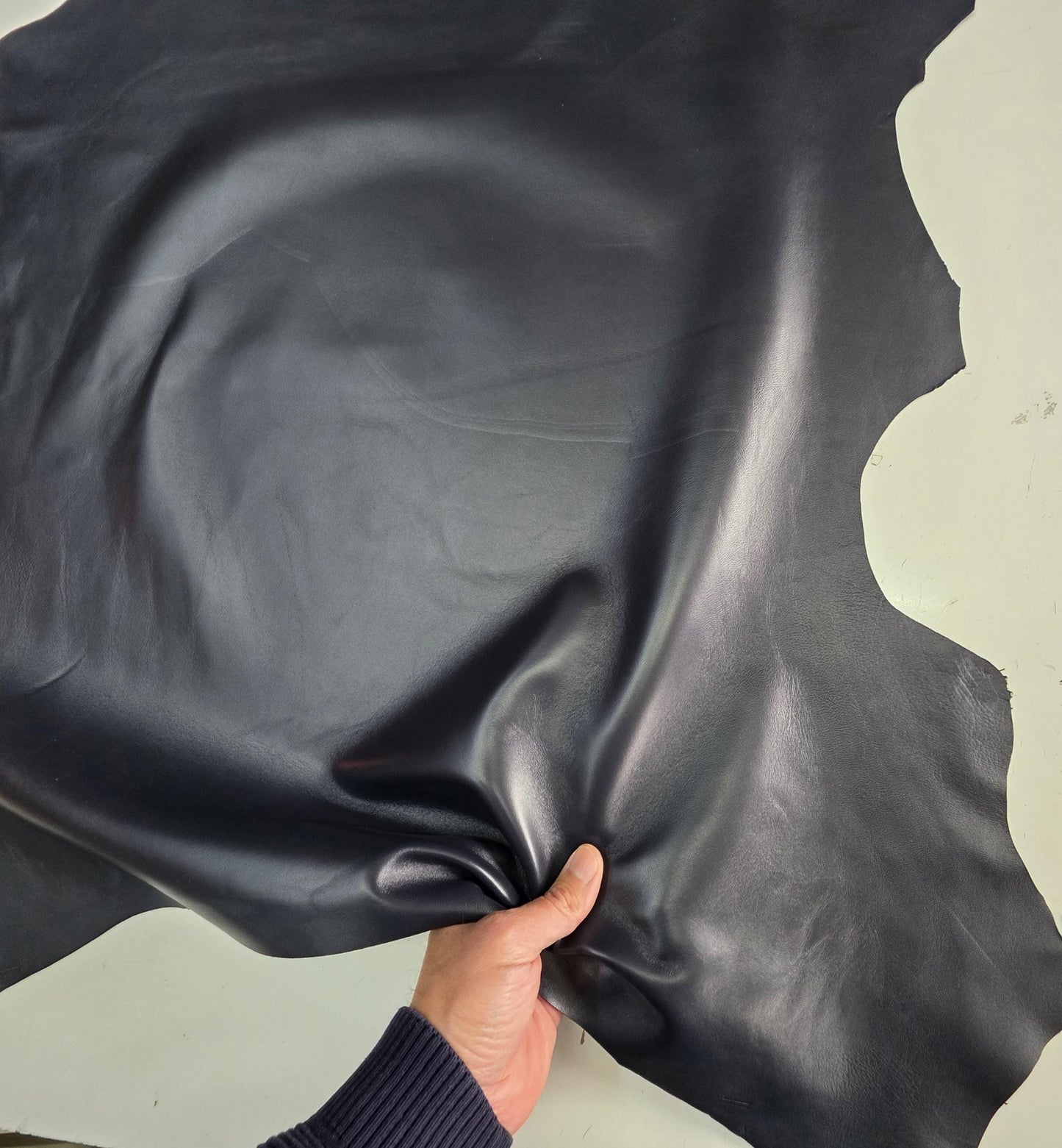 Ink Blue Sheep Leather sheets: Soft sheepskin leather for crafts