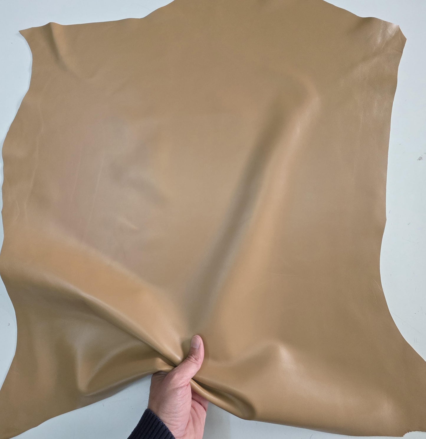 Dark Beige Sheep Leather for crafts: Soft and thick sheepskin hide