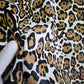 Leopard print cowhide skin, Hair on leather sheets, thickness 1,0mm (2 1/2 oz)