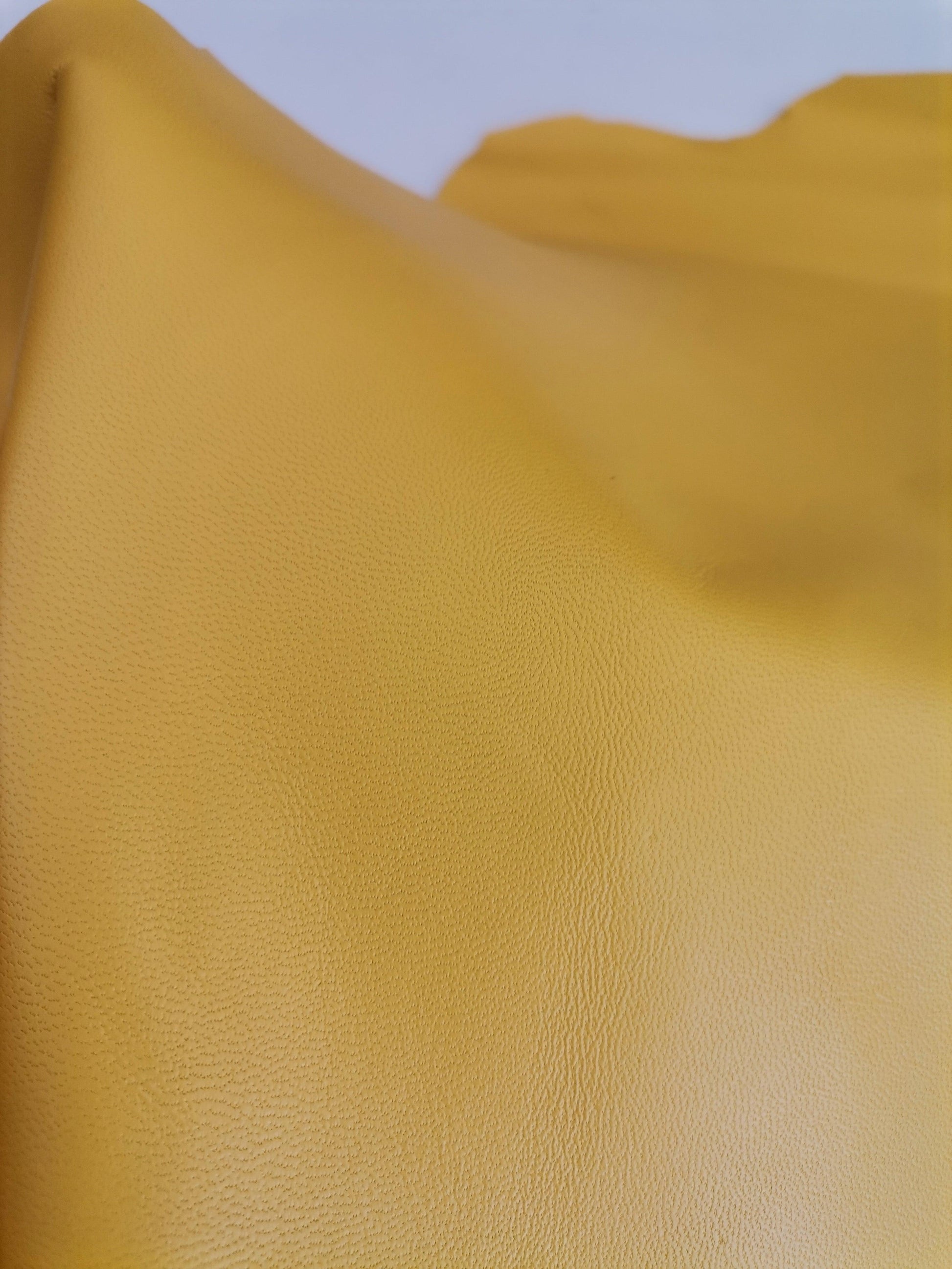 Sheep genuine leather, lambskin nappa leather hide for crafts col. yellow, thick. 0,9mm (2 1/2oz) - Salvo Leather