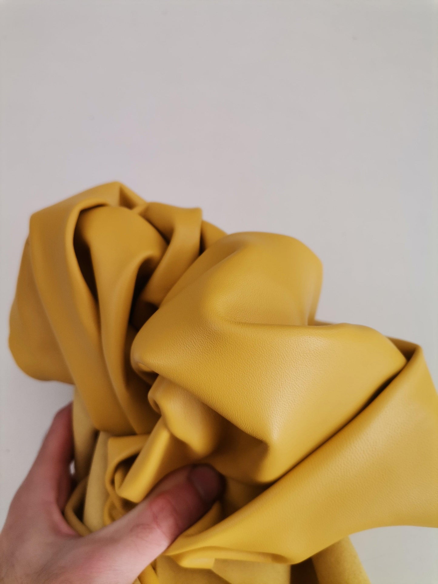 Sheep genuine leather, lambskin nappa leather hide for crafts col. yellow, thick. 0,9mm (2 1/2oz) - Salvo Leather