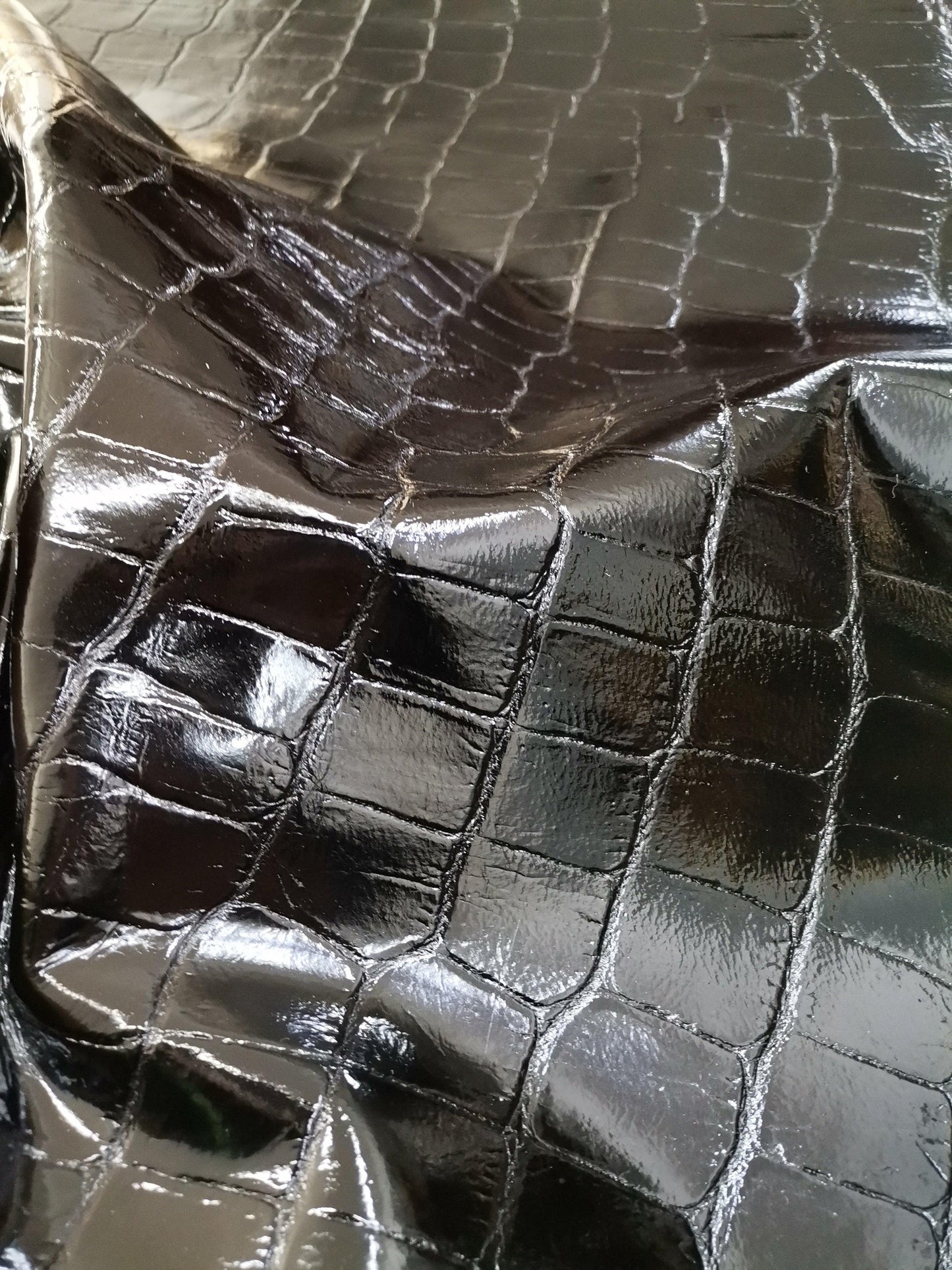 Cow embossed leather with big crocodile effect - Salvo Leather