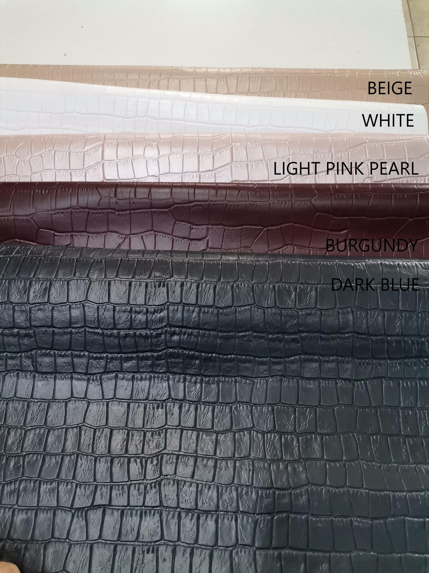 Cow leather embossed crocodile effect, genuine cow leather sheets printed crocodile, thickness 1,2mm(3 oz) - Salvo Leather