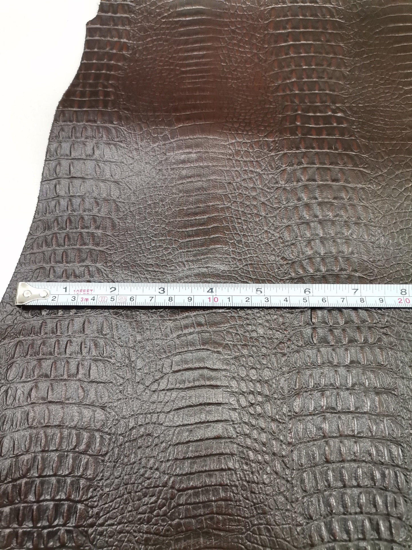 Goat leather embossed crocodile effect, Genuine goat skins printed small crocodile look, thickness 0,8mm(2 oz) - Salvo Leather