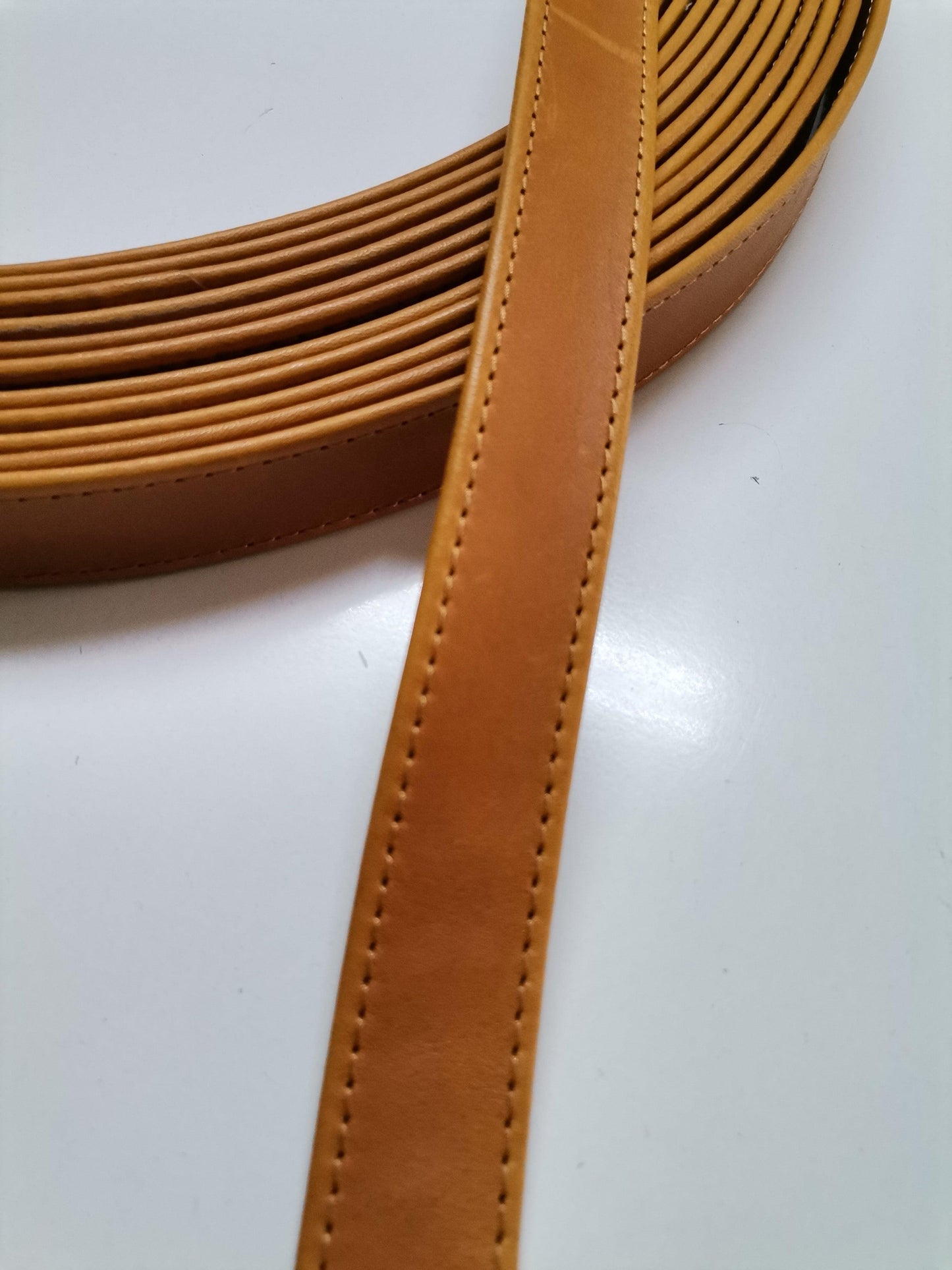 Leather stitched straps width 2,5cm ( 6 oz), Genuine full grain double face leather straps, Leather strips, Straps for bags and DIY - Salvo Leather