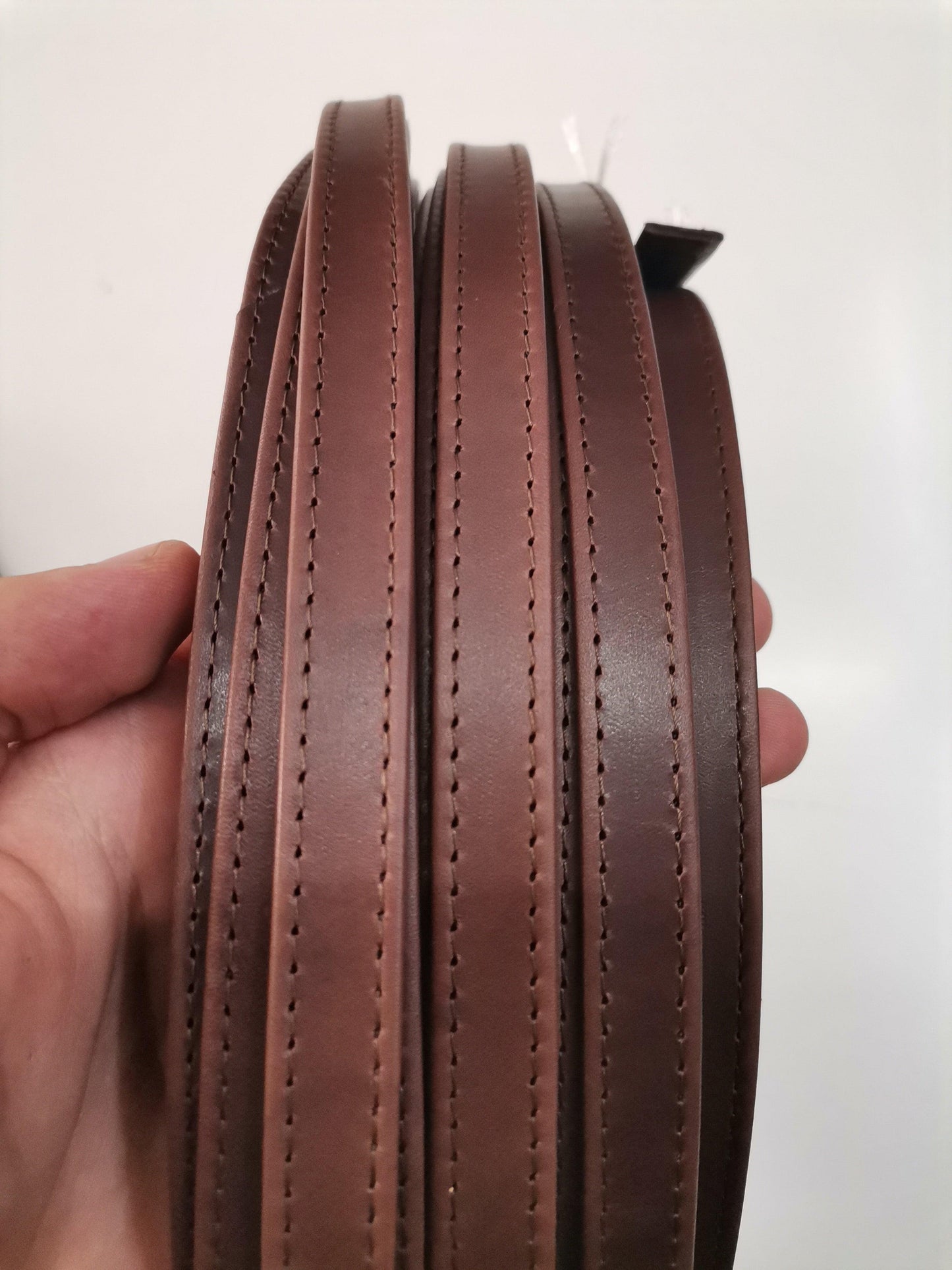 Leather straps width 1,5cm, Genuine full grain stitched leather straps, thickness 2,2mm(5 oz), Leather strips, Straps for bags and DIY - Salvo Leather