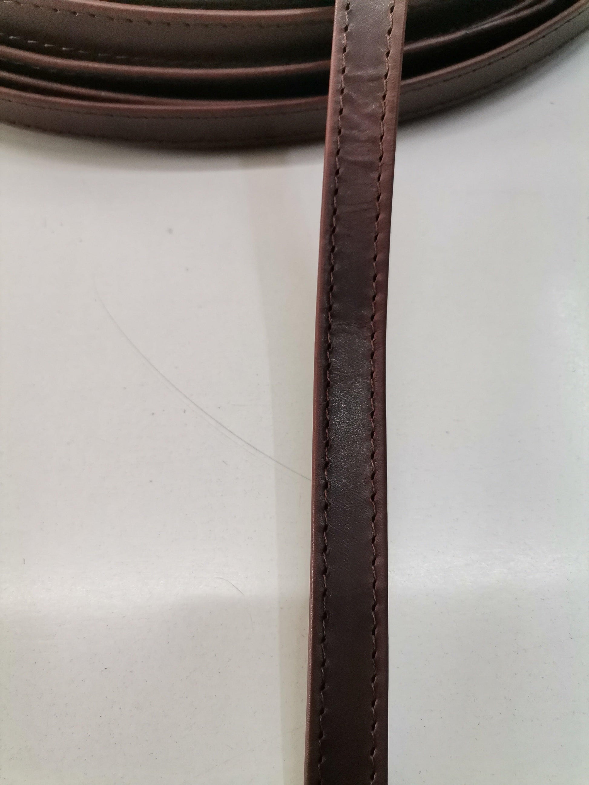 Leather straps width 1,5cm, Genuine full grain stitched leather straps, thickness 2,2mm(5 oz), Leather strips, Straps for bags and DIY - Salvo Leather