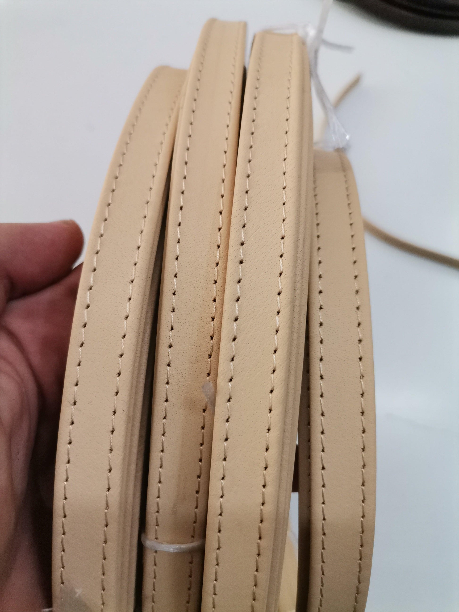 Leather stitched straps width 2,5cm ( 6 oz), Genuine full grain double face  leather straps, Leather strips, Straps for bags and DIY